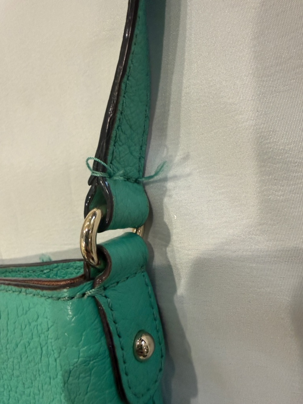 kate spade Green Teal Pebbled Leather Crossbody Bag - Picture 13 of 15